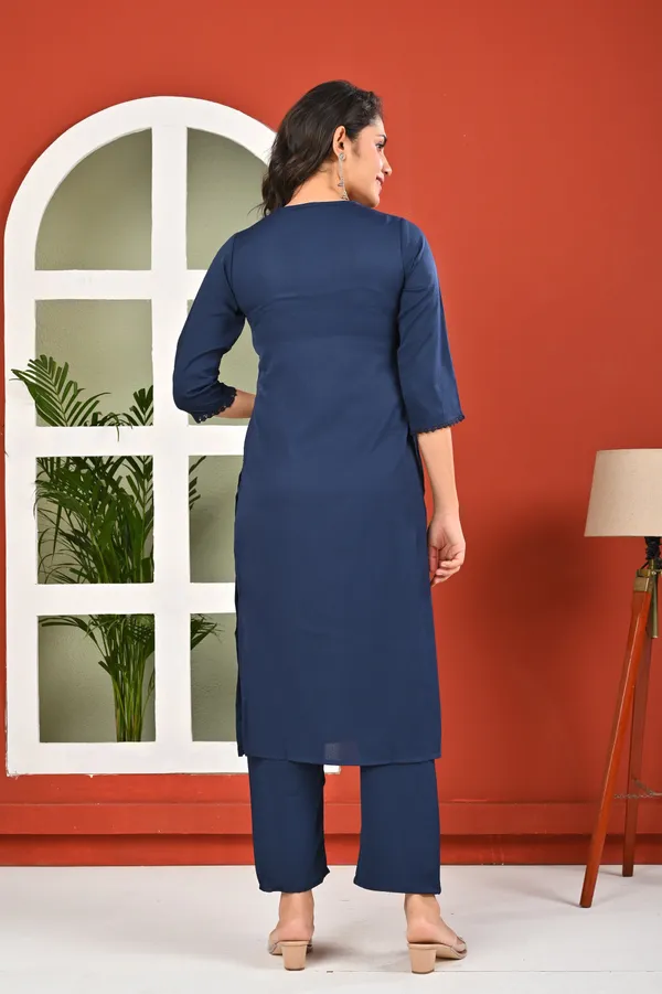 Blue_Solid_Polyester_Kurta_Set_For_Women