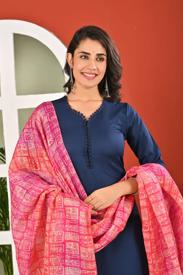Blue_Solid_Polyester_Kurta_Set_For_Women