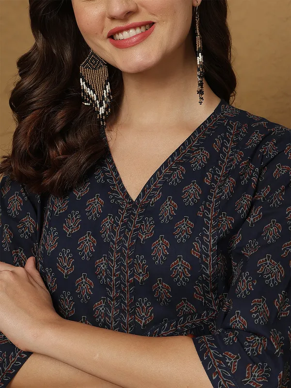 Blue_Pure_Cotton_Printed_Top_For_Women