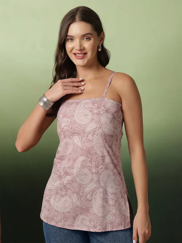 Mauve__Pure_Cotton_Printed_Tunic_For_Women