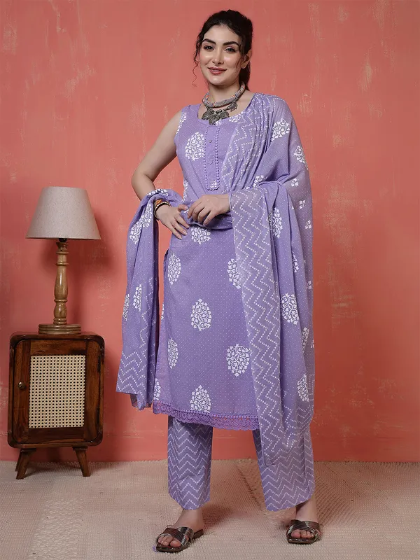 Purple_Floral_Printed_Pure_Cotton_Kurta_Set_For_Women