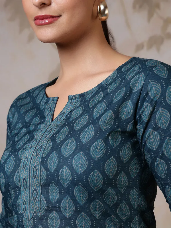 Teal__Pure_Cotton_Printed_Tunic_For_Women