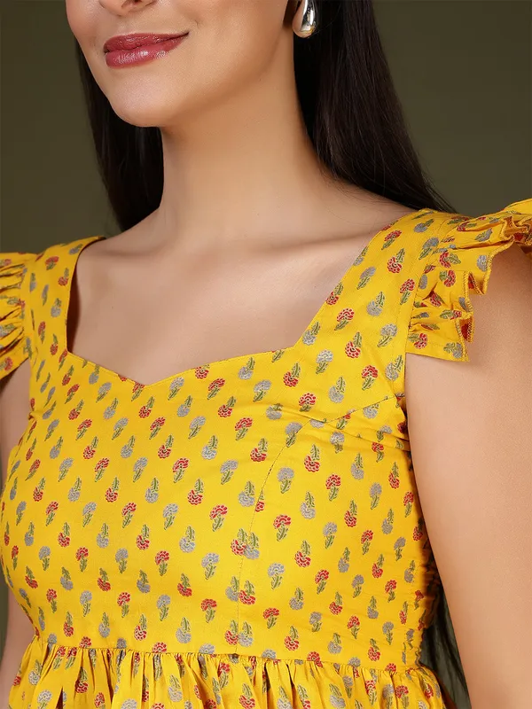 Yellow_Pure_Cotton_Printed_Top_For_Women