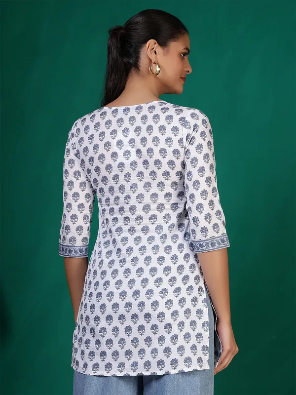 Off_White__Pure_Cotton_Printed_Tunic_For_Women