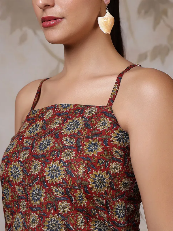 Orange__Pure_Cotton_Printed_Tunic_For_Women