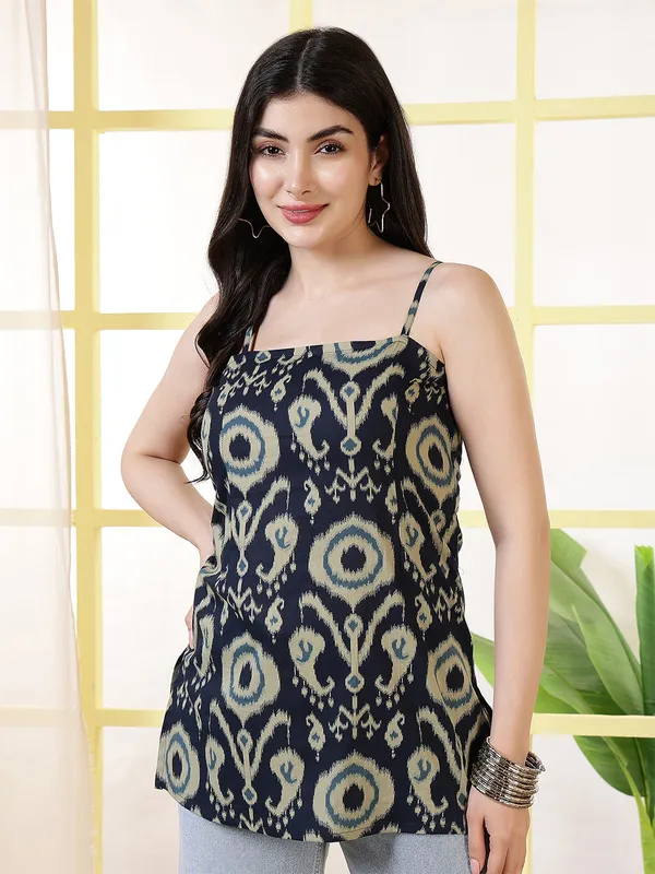Navy_Blue__Pure_Cotton_Printed_Tunic_For_Women