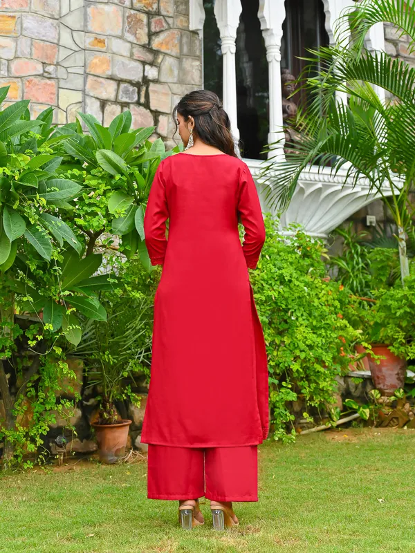 Maroon_Solid_Pure_Cotton_Kurta_Set_For_Women