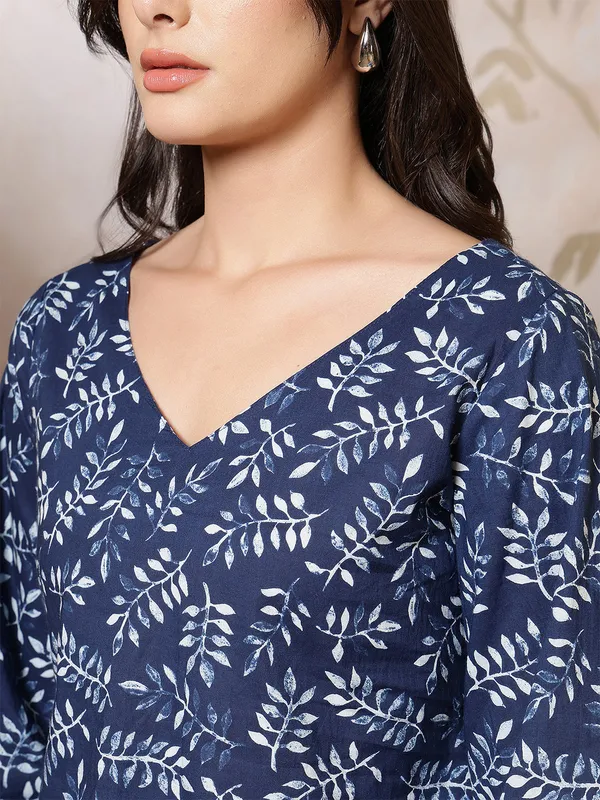 Blue__Pure_Cotton_Printed_Tunic_For_Women
