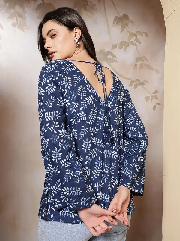 Blue__Pure_Cotton_Printed_Tunic_For_Women
