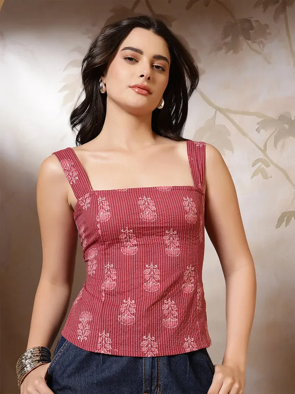 Mauve_Pure_Cotton_Printed_Top_For_Women