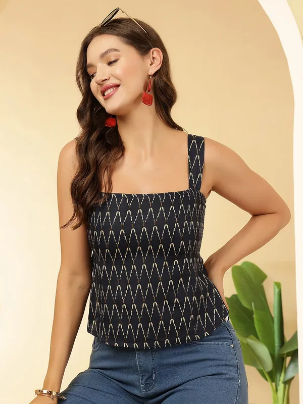 Navy-Blue_Pure_Cotton_Printed_Top_For_Women