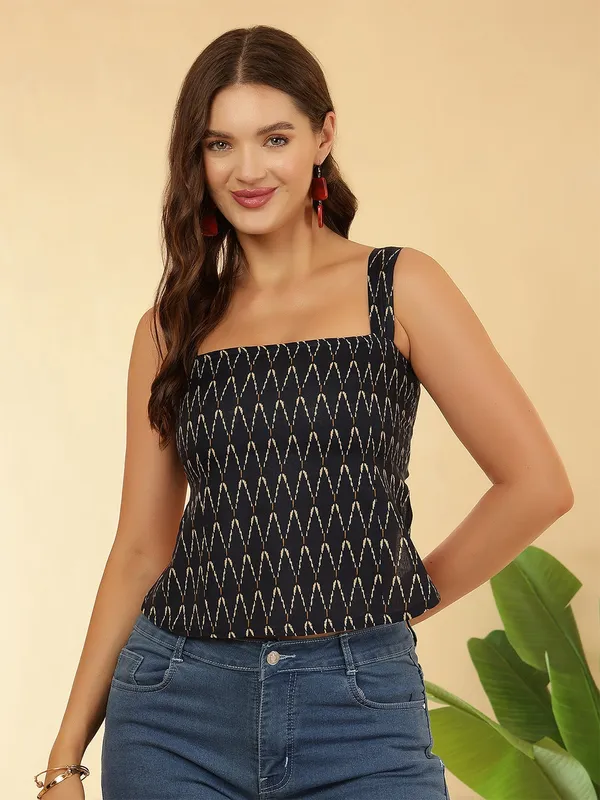 Navy-Blue_Pure_Cotton_Printed_Top_For_Women