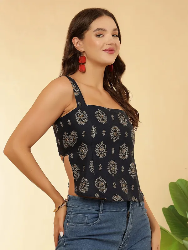 Navy-Blue_Pure_Cotton_Printed_Top_For_Women