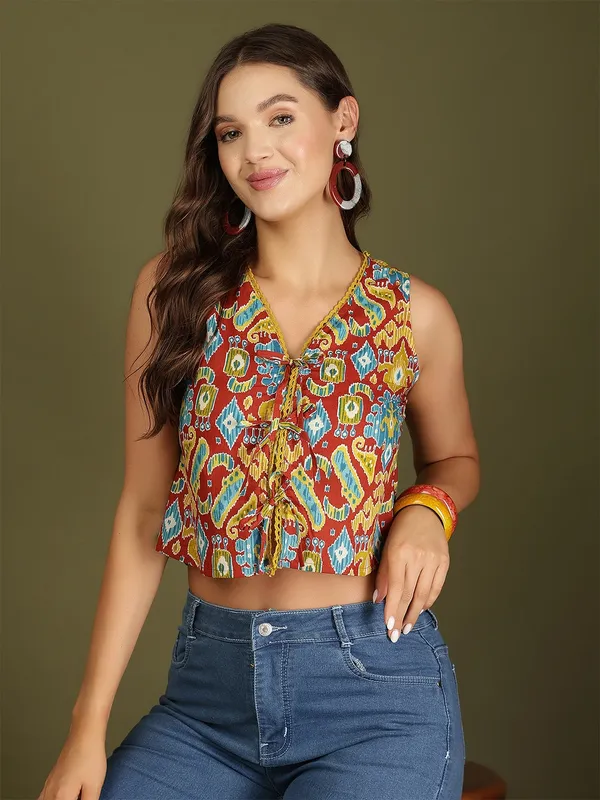 Multicolor_Pure_Cotton_Printed_Top_For_Women