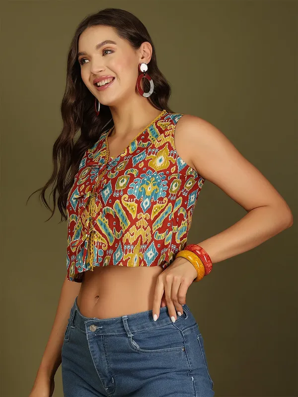 Multicolor_Pure_Cotton_Printed_Top_For_Women