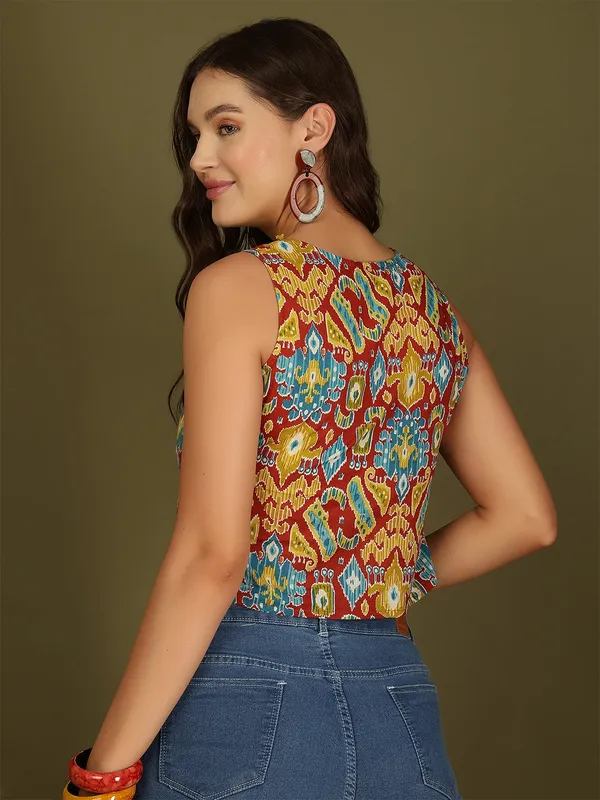 Multicolor_Pure_Cotton_Printed_Top_For_Women