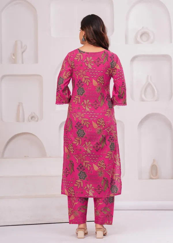 Pink_Floral_Printed_Pure_Cotton_Kurta_Set_For_Women