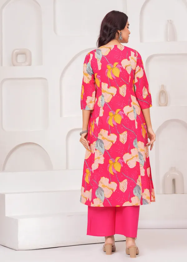 Pink_Floral_Printed_Pure_Cotton_Kurta_Set_For_Women