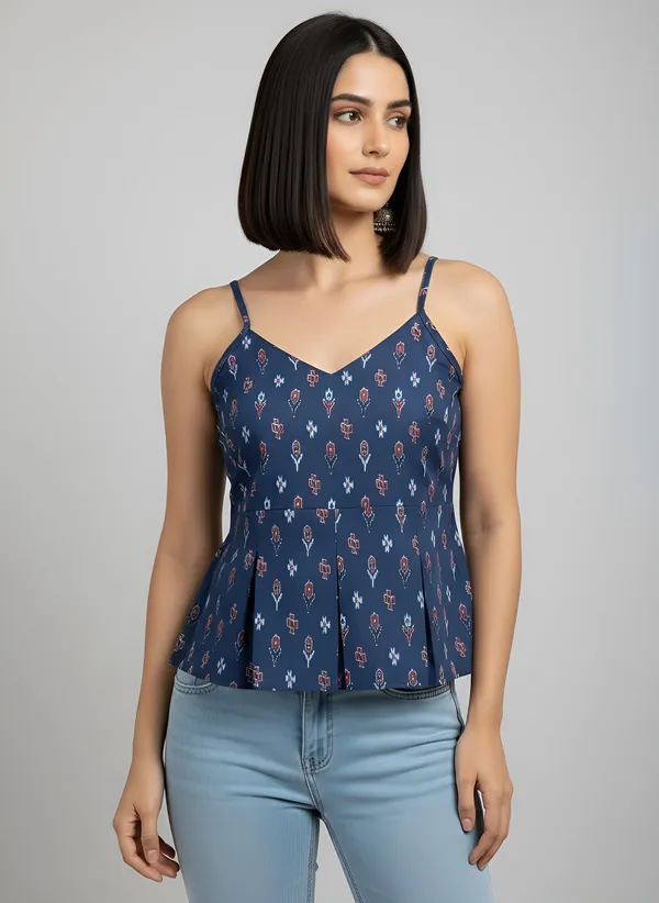 Blue_Pure_Cotton_Printed_Top_For_Women