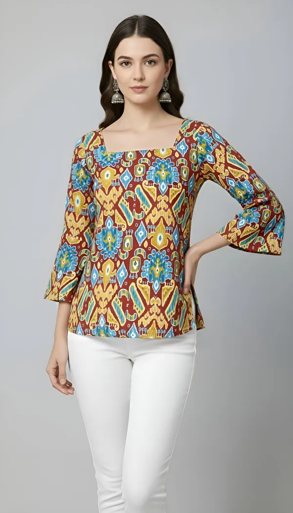 multicolor__Pure_Cotton_Printed_Tunic_For_Women