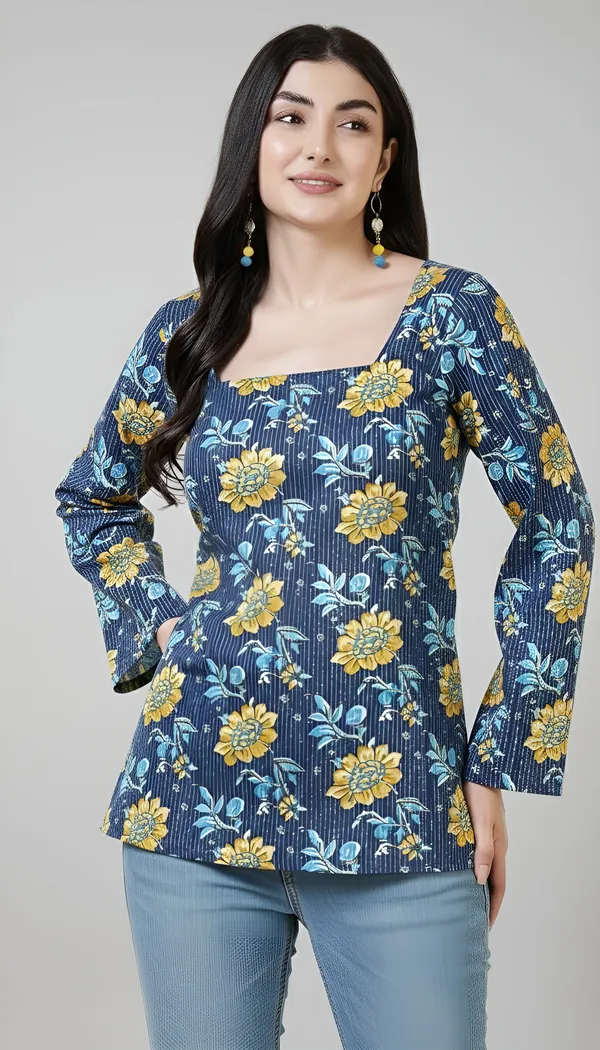 Blue__Pure_Cotton_Printed_Tunic_For_Women