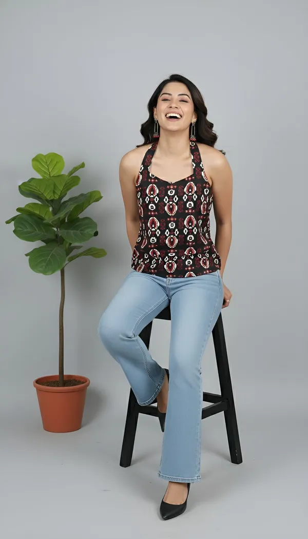 Black_Pure_Cotton_Printed_Top_For_Women