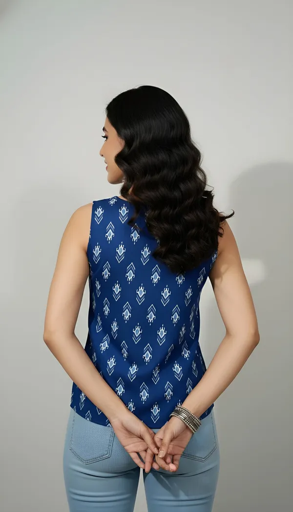 Blue_Pure_Cotton_Printed_Top_For_Women