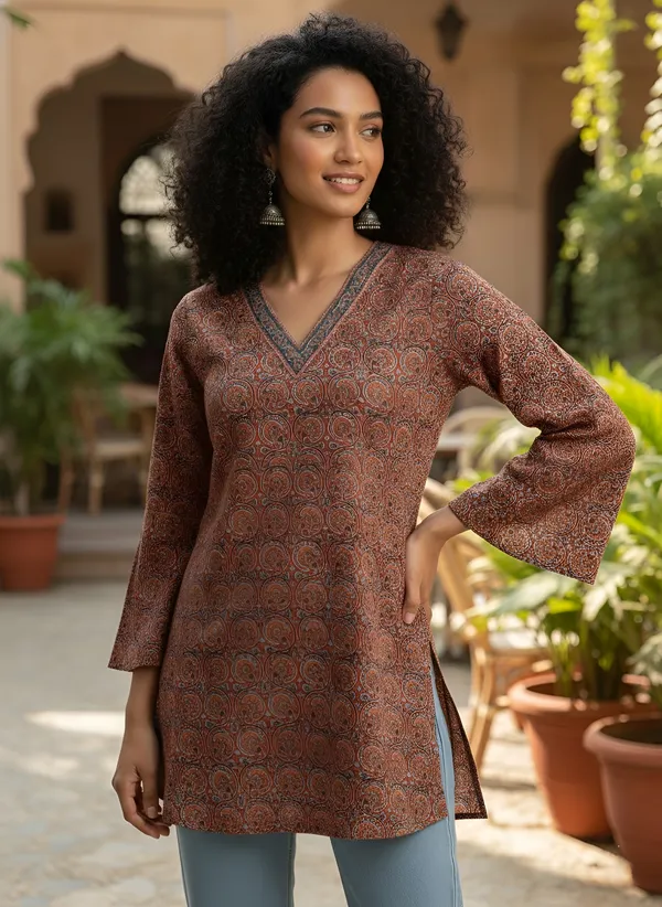 Maroon__Pure_Cotton_Printed_Tunic_For_Women