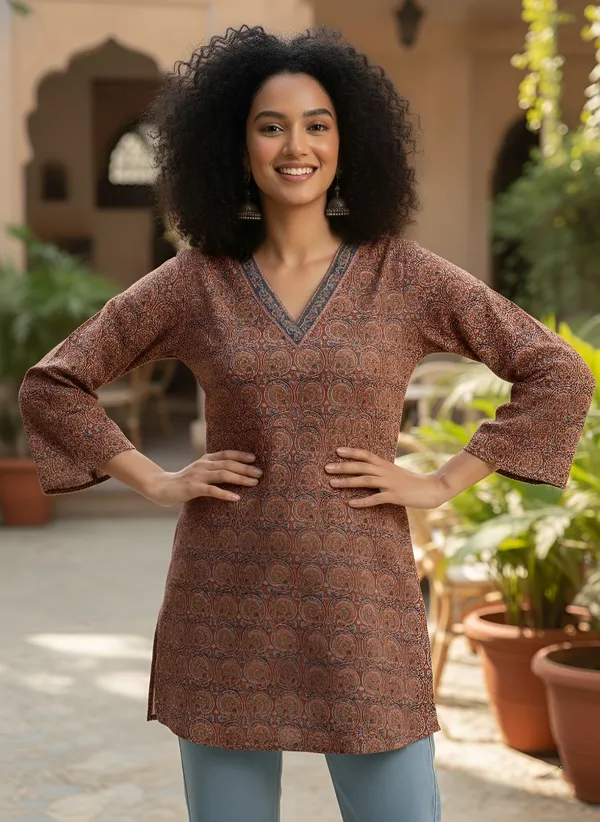 Maroon__Pure_Cotton_Printed_Tunic_For_Women
