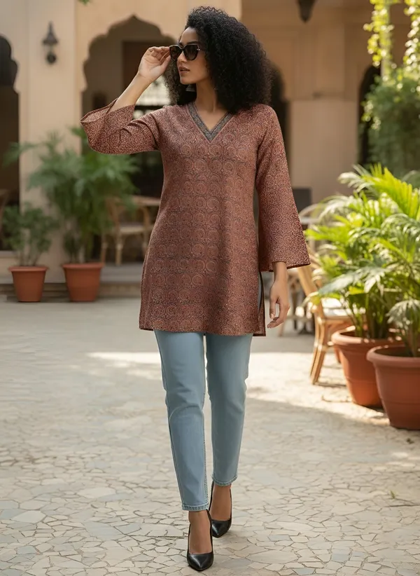 Maroon__Pure_Cotton_Printed_Tunic_For_Women