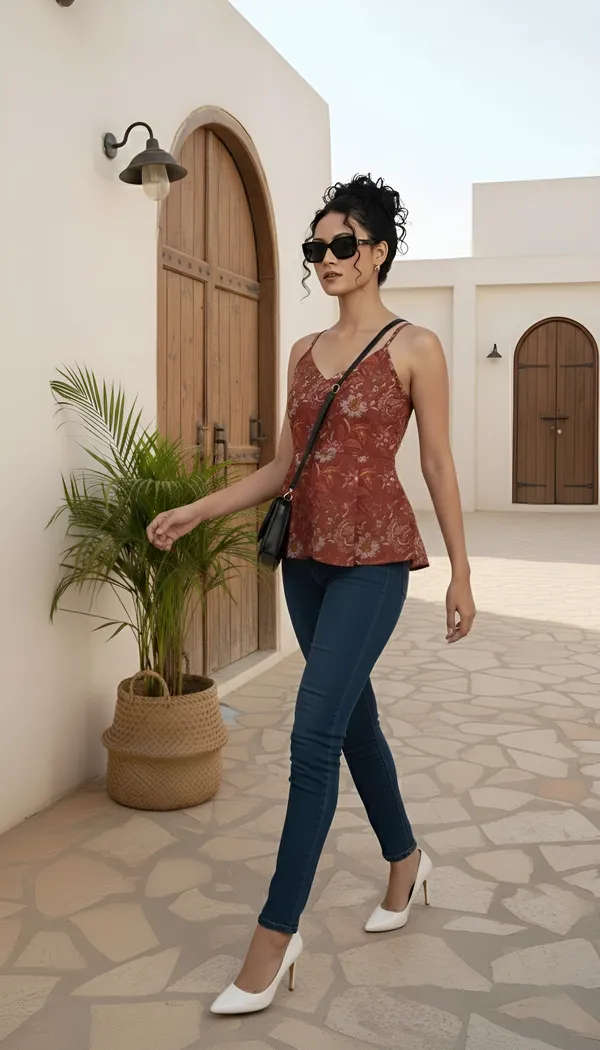 Orange_Pure_Cotton_Printed_Top_For_Women