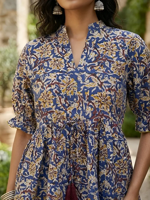 Blue__Pure_Cotton_Printed_Tunic_For_Women
