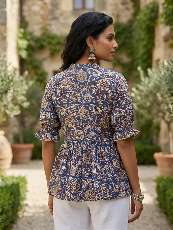 Blue__Pure_Cotton_Printed_Tunic_For_Women