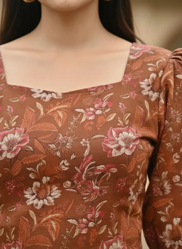 Orange_Pure_Cotton_Printed_Top_For_Women