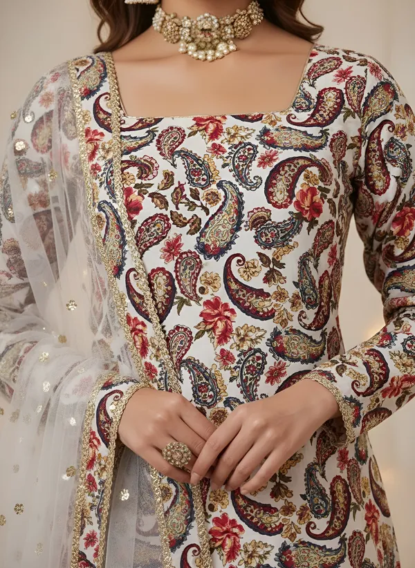 Off_White_Floral_Printed_Pure_Cotton_Kurta_Set_For_Women