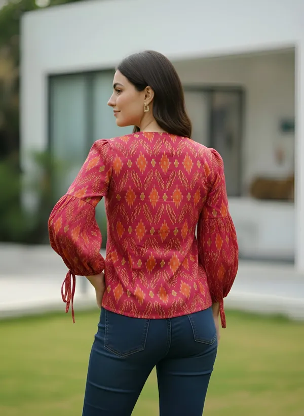 Pink_Pure_Cotton_Printed_Top_For_Women