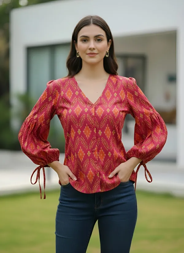 Pink_Pure_Cotton_Printed_Top_For_Women