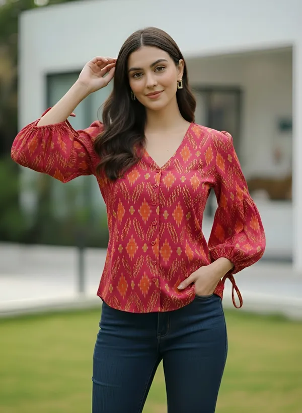 Pink_Pure_Cotton_Printed_Top_For_Women