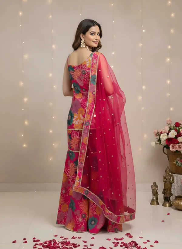 Pink_Floral_Printed_Pure_Cotton_Kurta_Set_For_Women