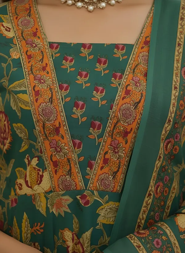 Green_Floral_Printed_Pure_Cotton_Kurta_Set_For_Women
