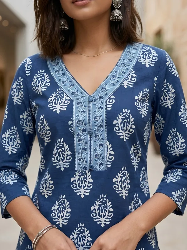 Blue__Pure_Cotton_Printed_Tunic_For_Women