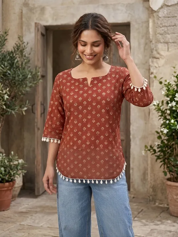 Maroon__Pure_Cotton_Printed_Tunic_For_Women