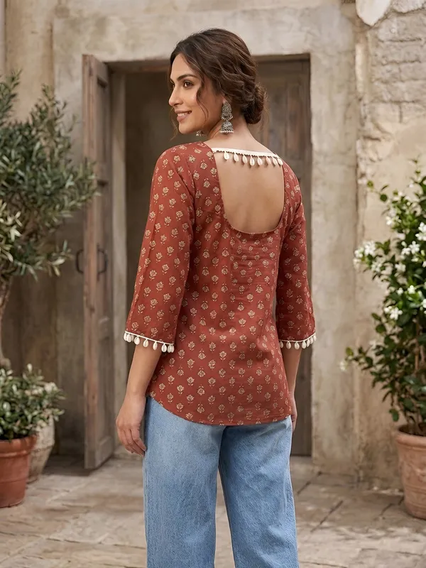 Maroon__Pure_Cotton_Printed_Tunic_For_Women