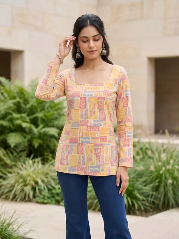Multi__Pure_Cotton_Printed_Tunic_For_Women
