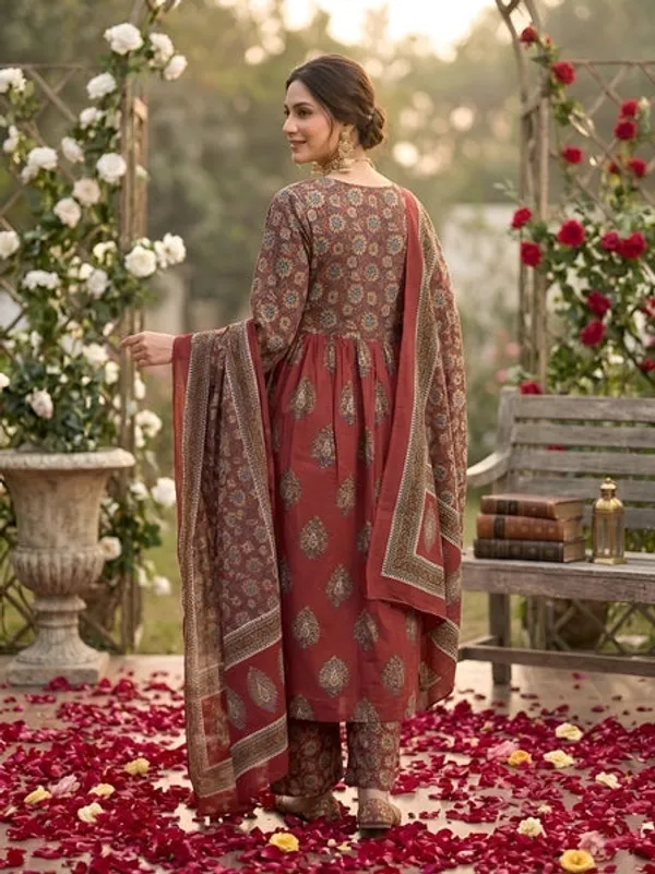 Maroon_Floral_Printed_A-Line_Kurta_Set_For_Women