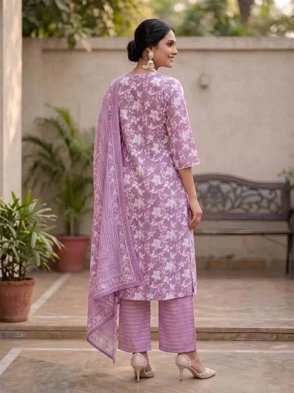 Lavender_Floral_Printed_A-Line_Kurta_Set_For_Women