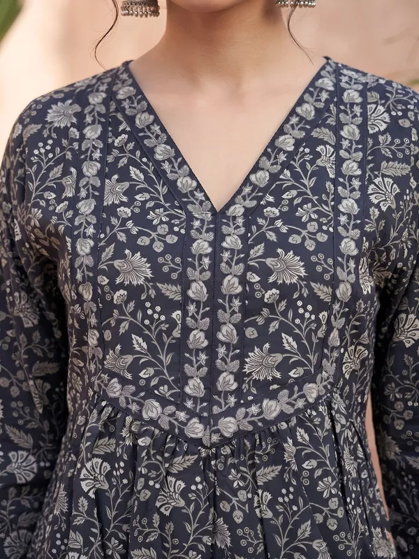 Black__Pure_Cotton_Printed_Tunic_For_Women