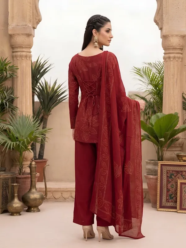 Maroon_Floral_Printed_Straight_Kurta_Set_For_Women