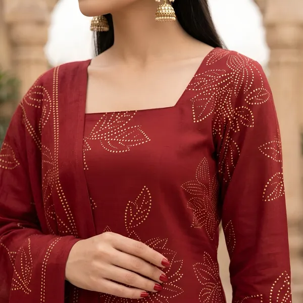 Maroon_Floral_Printed_Straight_Kurta_Set_For_Women