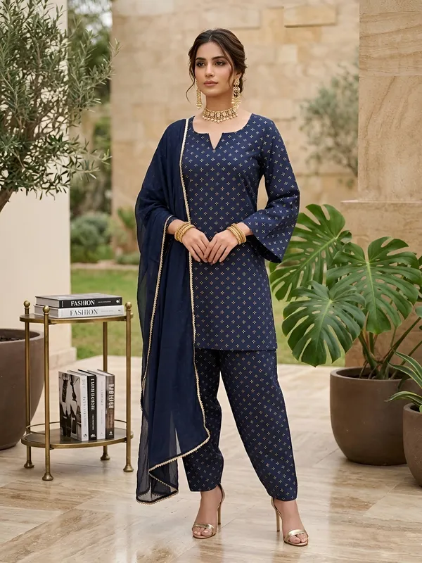 Blue_Floral_Printed_Straight_Kurta_Set_For_Women